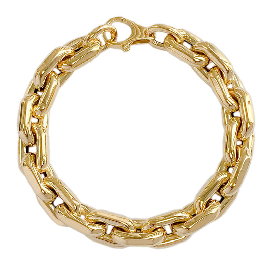 14K Gold Thick Puffy Oval Link Bracelet ~ Large Links