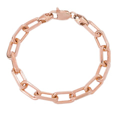 14K Gold Thick Solid Oval Link Bracelet ~ Large Links
