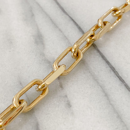 14K Gold Thick Solid Oval Link Bracelet ~ Large Links