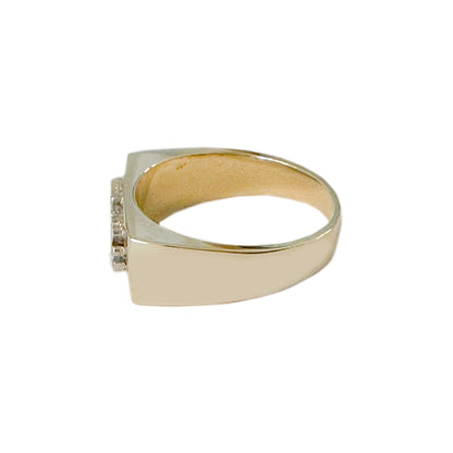 14K Gold Diamond "Fuck" Rectangle Signet Ring