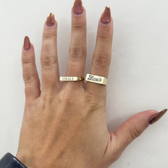 14K Gold Diamond "Fuck" Rectangle Signet Ring