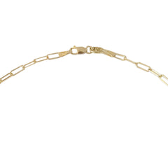 14K Gold Pavé Diamond "I Love" Monogram Initial Fluted Heart Charm Necklace