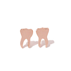 14K Gold Tooth Stud Earrings