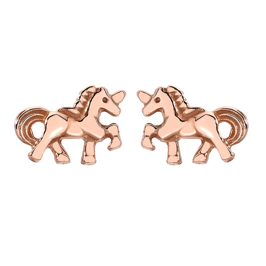 14K Gold Unicorn Stud Earrings