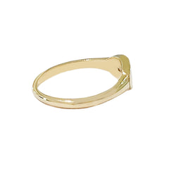 14K Gold Engravable Oval Cigar Band Signet Ring