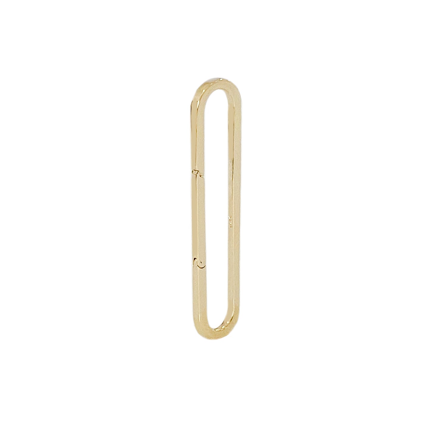 14K Gold Thin Elongated Oval Charm Enhancer ~ XL Size