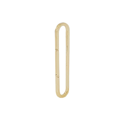 14K Gold Thin Elongated Oval Charm Enhancer ~ XL Size