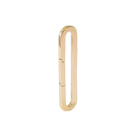 14K Gold Thick Elongated Oval Charm Enhancer ~ XL Size