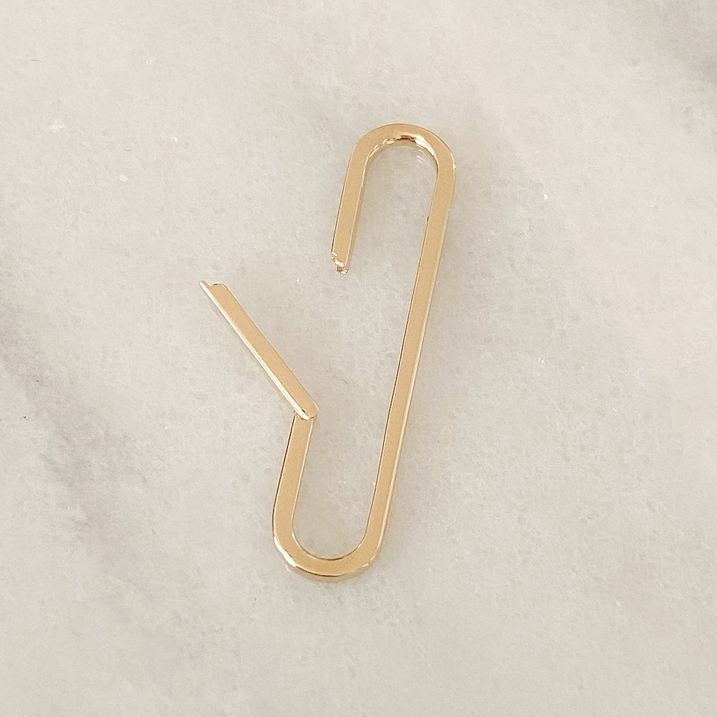 14K Gold Thin Elongated Oval Charm Enhancer ~ XL Size