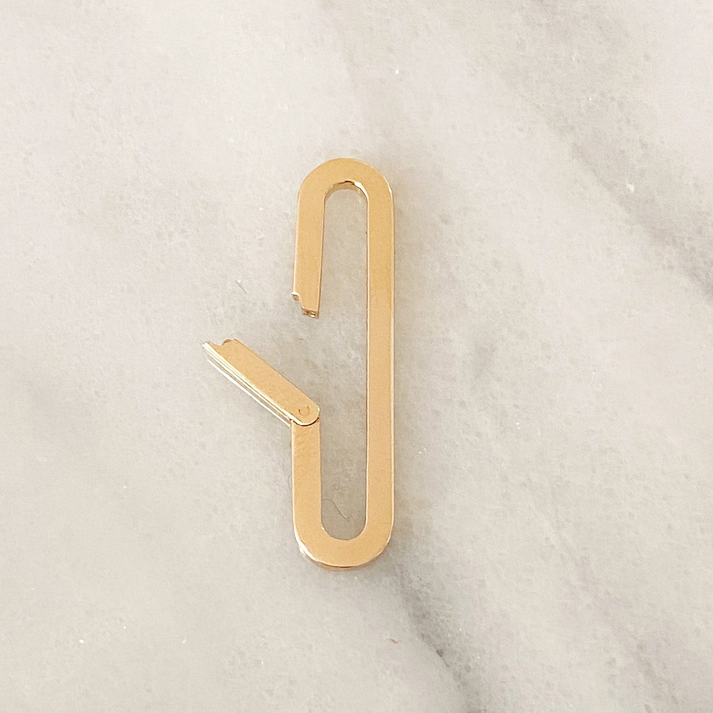 14K Gold Thick Elongated Oval Charm Enhancer ~ XL Size