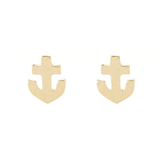 14K Gold XS Anchor Stud Earrings