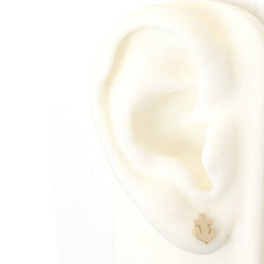 14K Gold XS Anchor Stud Earrings