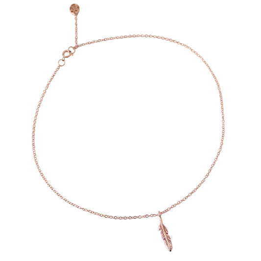 14K Gold Single Feather Ankle Bracelet (Anklet)