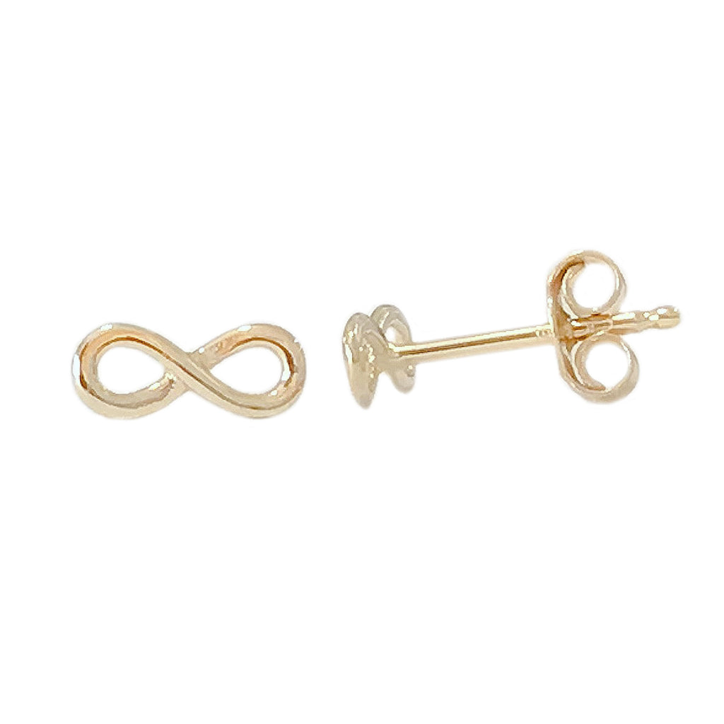 Hyperbola stud earrings, Infinity, White, Rose gold-tone plated | Swarovski