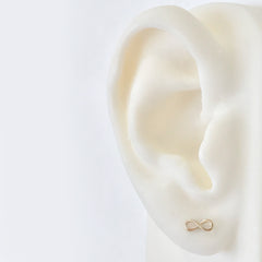 14K Gold Infinity Stud Earrings