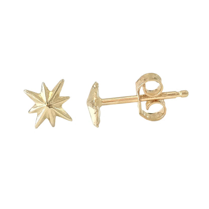 14K Gold XS Starburst Stud Earrings