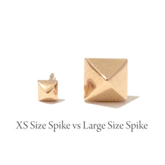 Spike Collection: 14K Gold Pavé Black Diamond Pyramid Spike Stud Earrings, Large Size