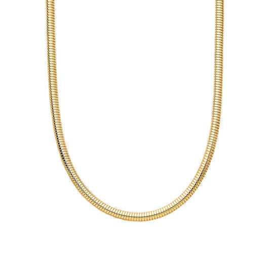 14K Gold Round Omega Chain Necklace ~ 4.75mm Width