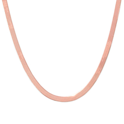 14K Gold Herringbone Chain Necklace ~ 4mm Width