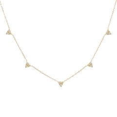 14K Gold Diamond 5 Trinity Cluster Charm Necklace