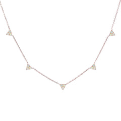 14K Gold Opal 5 Trinity Cluster Charm Necklace