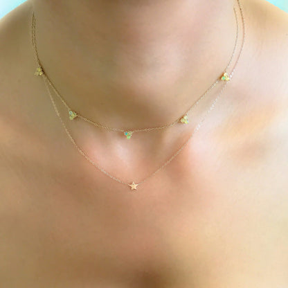 14K Gold XS Star Necklace