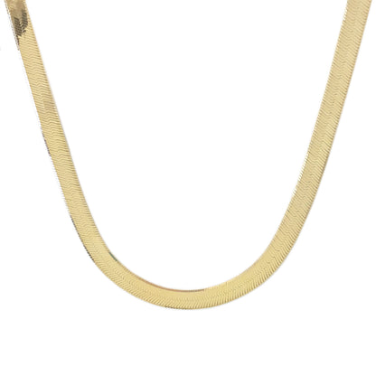 14K Gold Herringbone Chain Necklace ~ 6.75mm Width