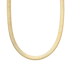 14K Gold Flat Omega Chain Necklace ~ 8mm Width