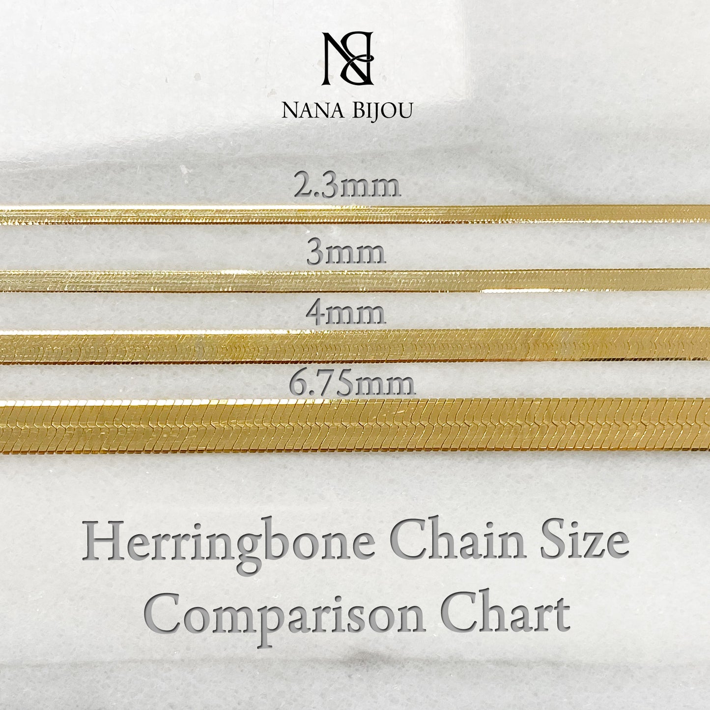 14K Gold Herringbone Chain Necklace, 4mm Width ~ In Stock!