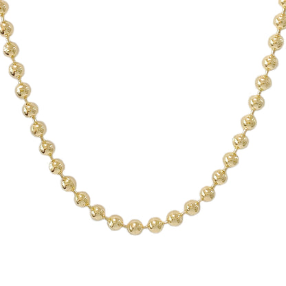 14K Gold Ball Chain Necklace, 6mm Size