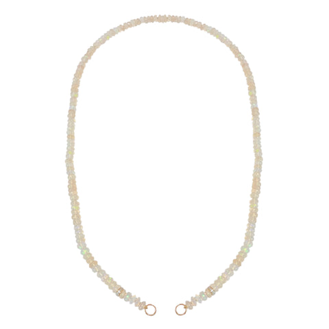 14K Gold White Opal & Diamond Beaded Necklace ~ In Stock!