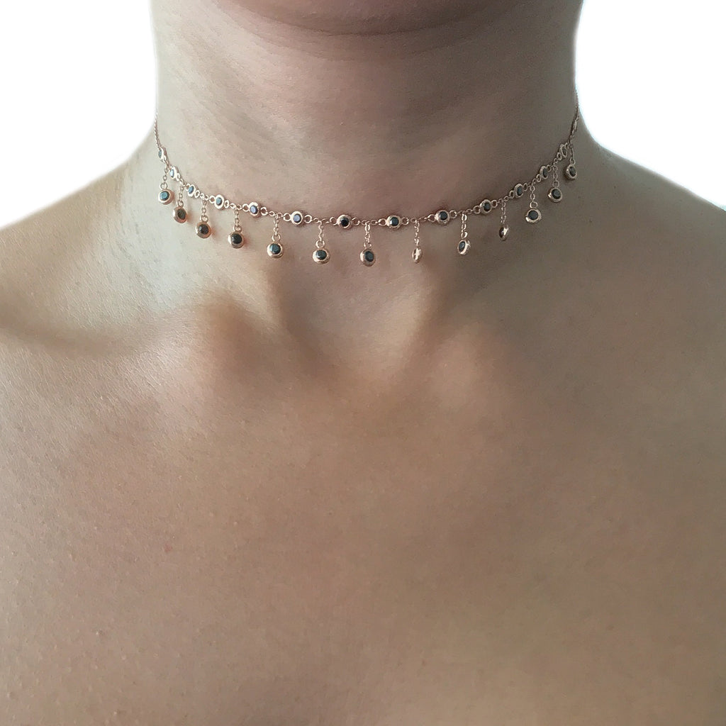 Diamond charm choker Clearance