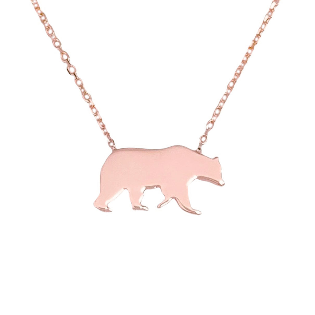 Bear Mountain Necklace - Silver and gold bear fetish necklace –  caligodesign.com