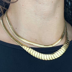 14K Gold Cobra Chain Necklace