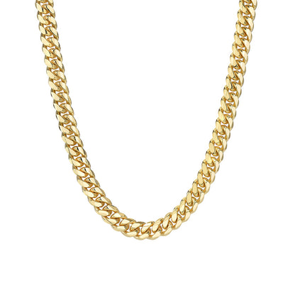 14K Gold Miami Cuban Link Chain Necklace, 5mm Size