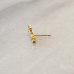 14K Gold Pavé Diamond 'Mama' Stud Earrings, Script Font