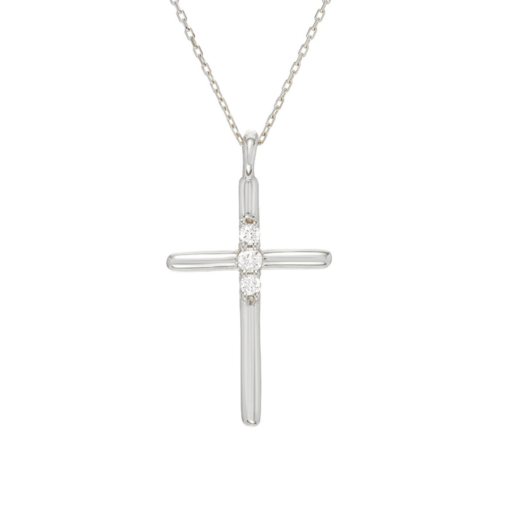 Cross necklace with diamond in clearance middle