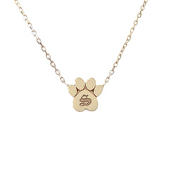 14K Gold Paw Print Charm Pendant Necklace ~ Small Size