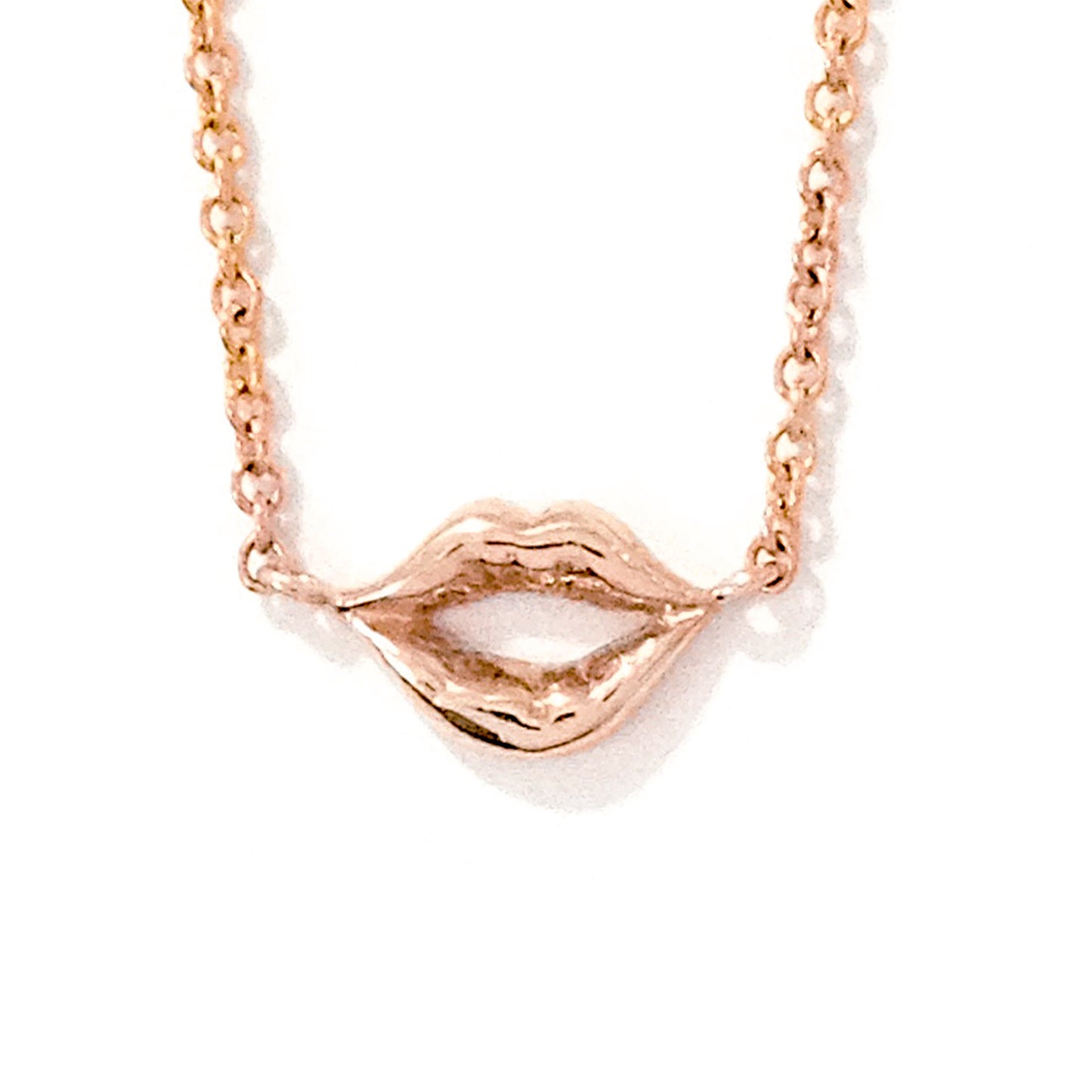 14K Gold Lip Pout Necklace