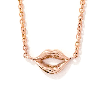 14K Gold Lip Pout Necklace