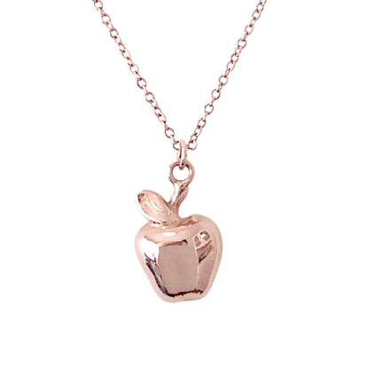 14K Golden Apple Pendant Necklace