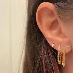 14K Gold "LA" Logo Initials Stud Earring ~ In Stock!