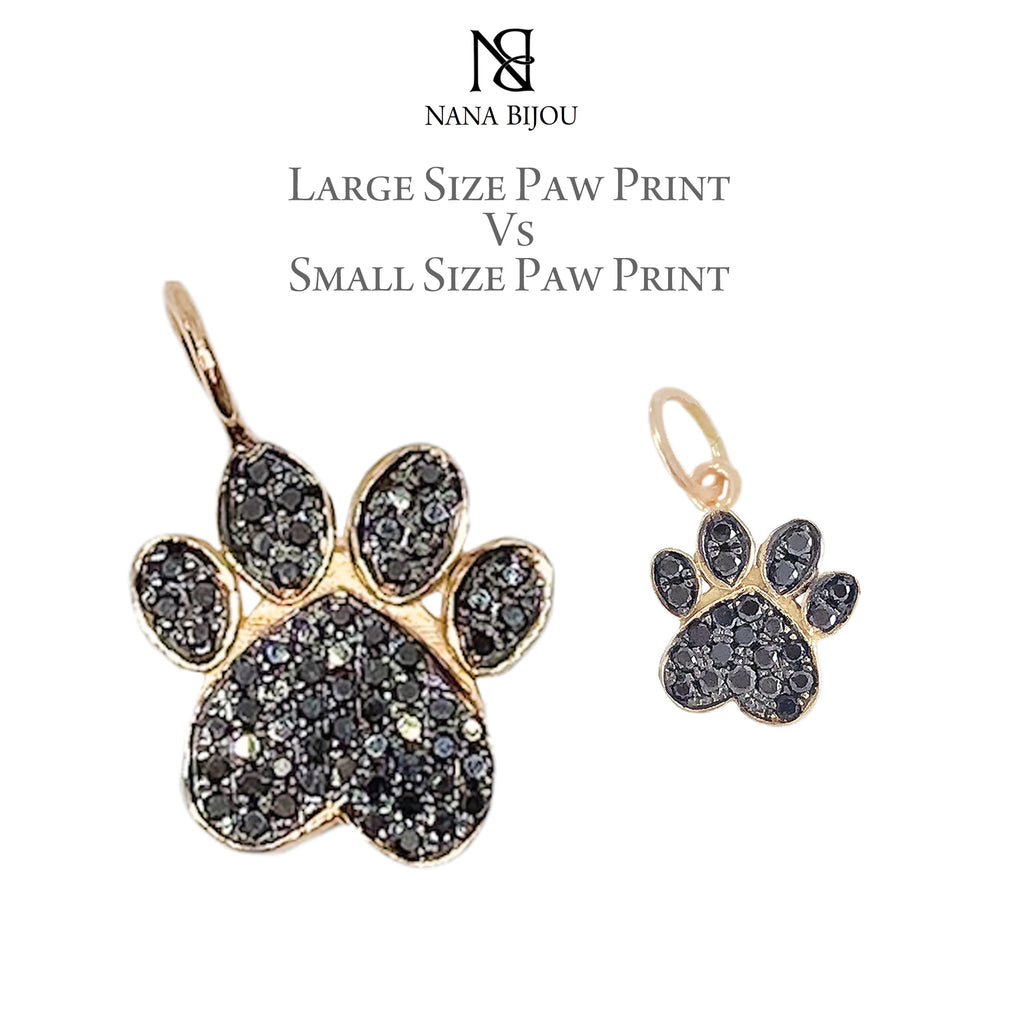 Black diamond shop paw print necklace