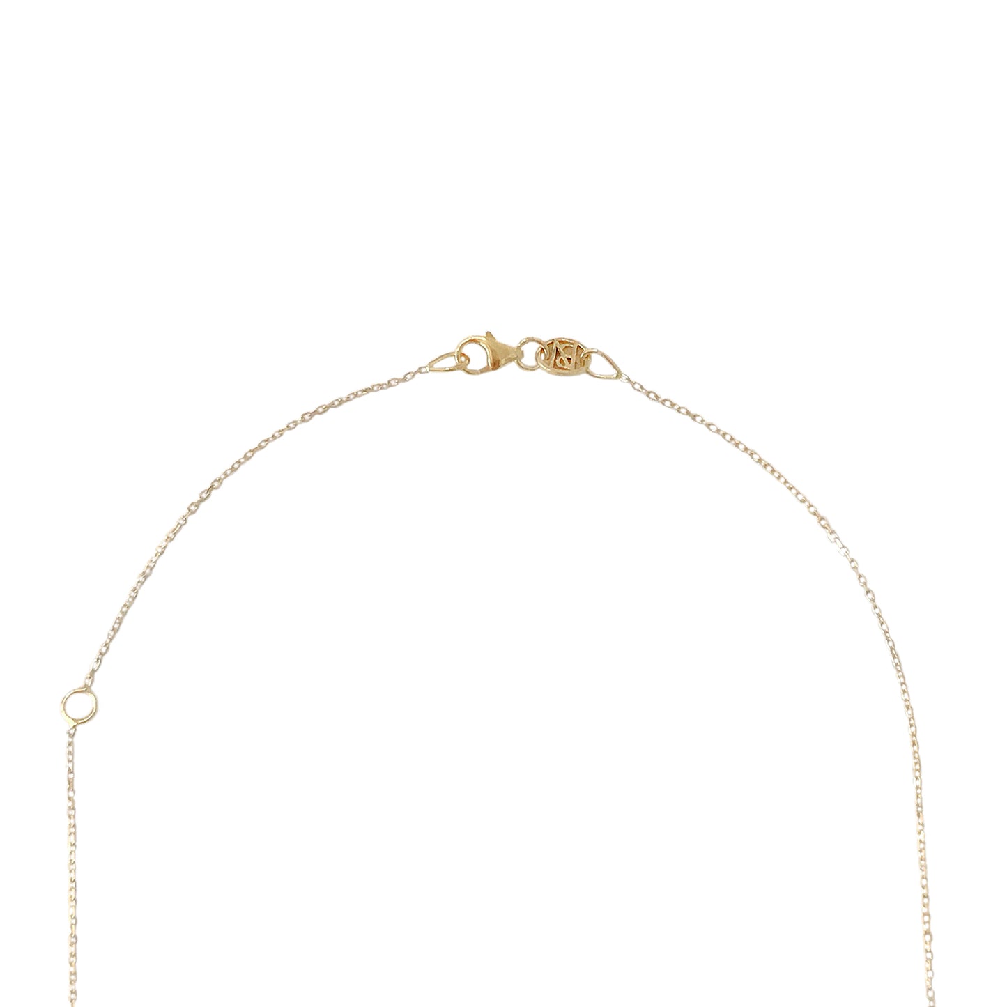 14K Gold Pavé Diamond LA Logo Charm Necklace