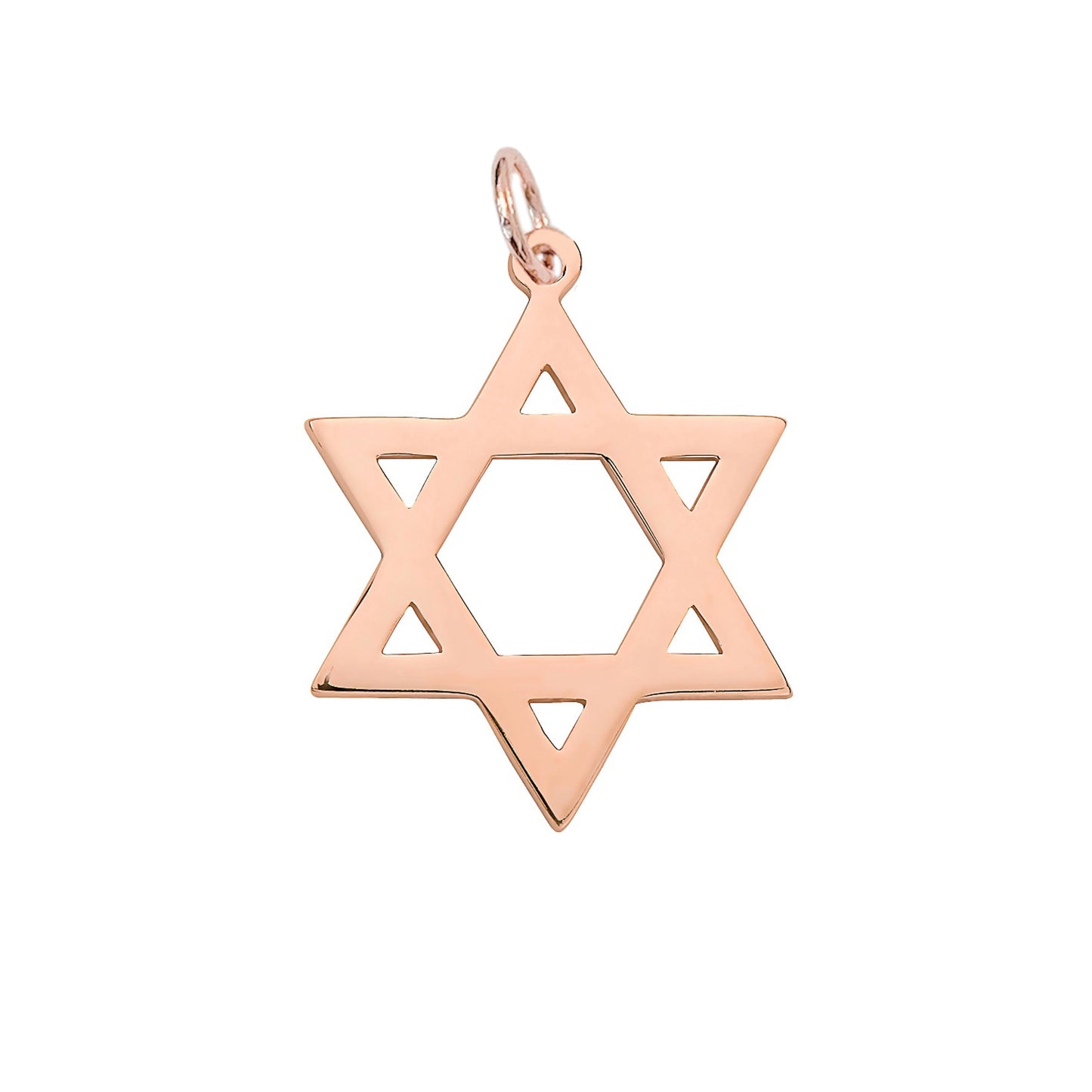 14K Gold Large Star of David Charm Pendant