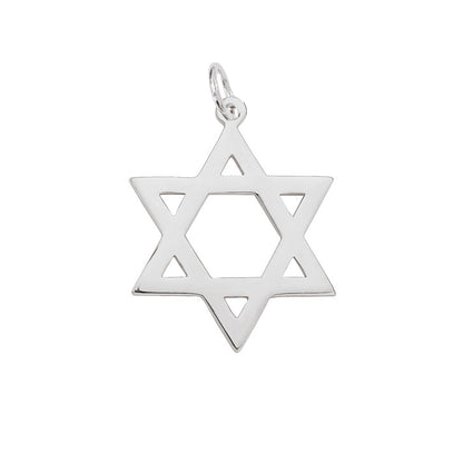 14K Gold Large Star of David Charm Pendant