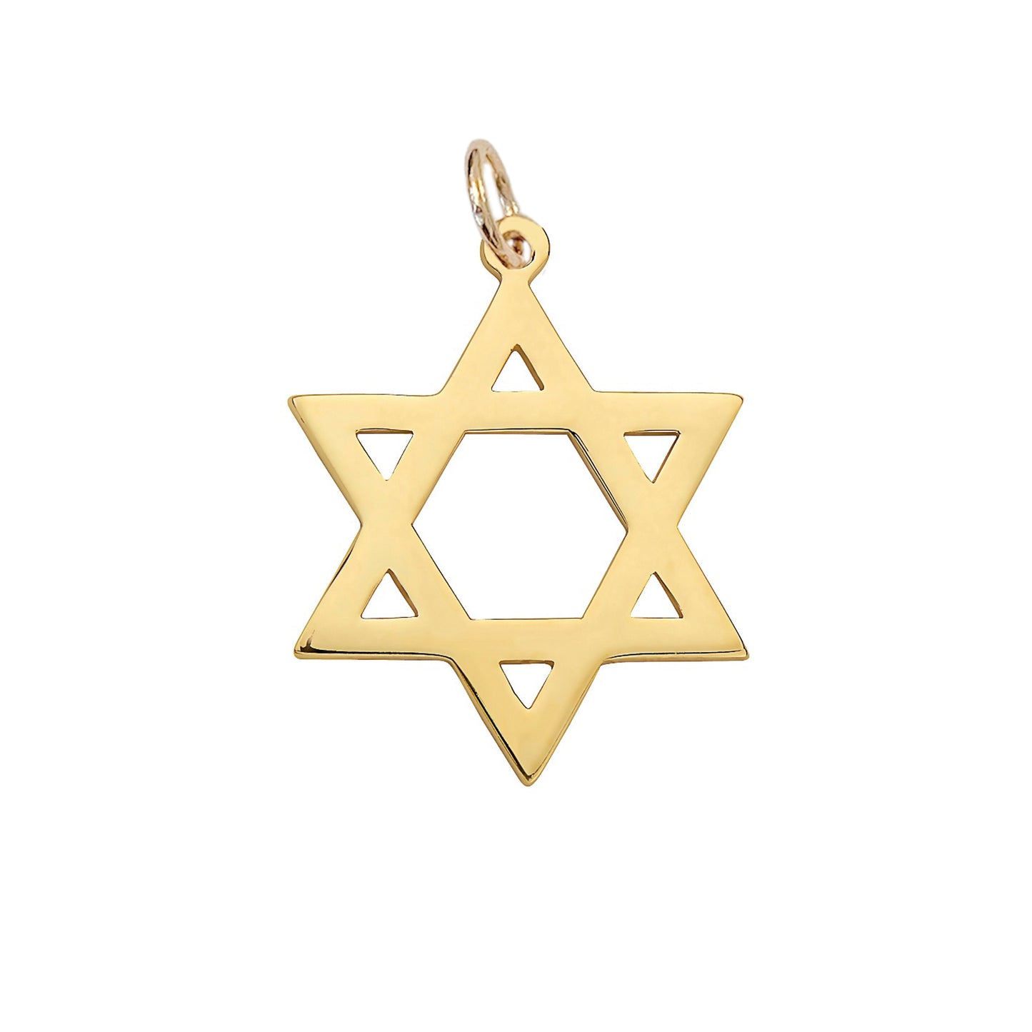 14K Gold Large Star of David Charm Pendant