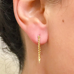 Spike Collection: 14K Gold Spike Huggie Hoop Earrings, Large Size
