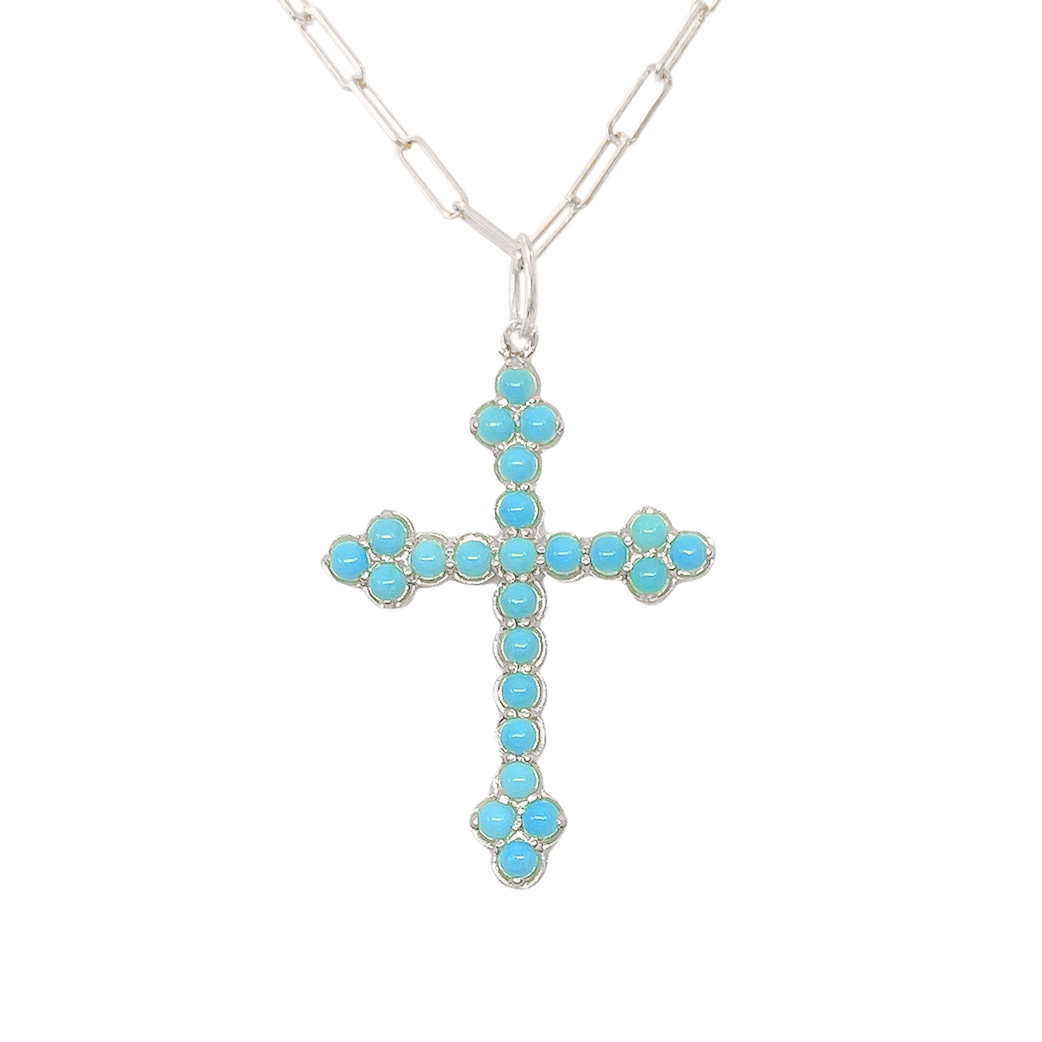 14 hotsell Karat Gold Turquoise Cross Necklace