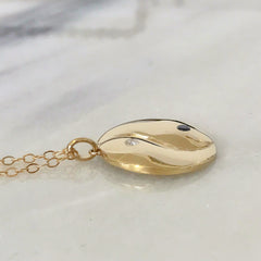 14K Gold Diamond Yin Yang Pendant Necklace ~ Large Size